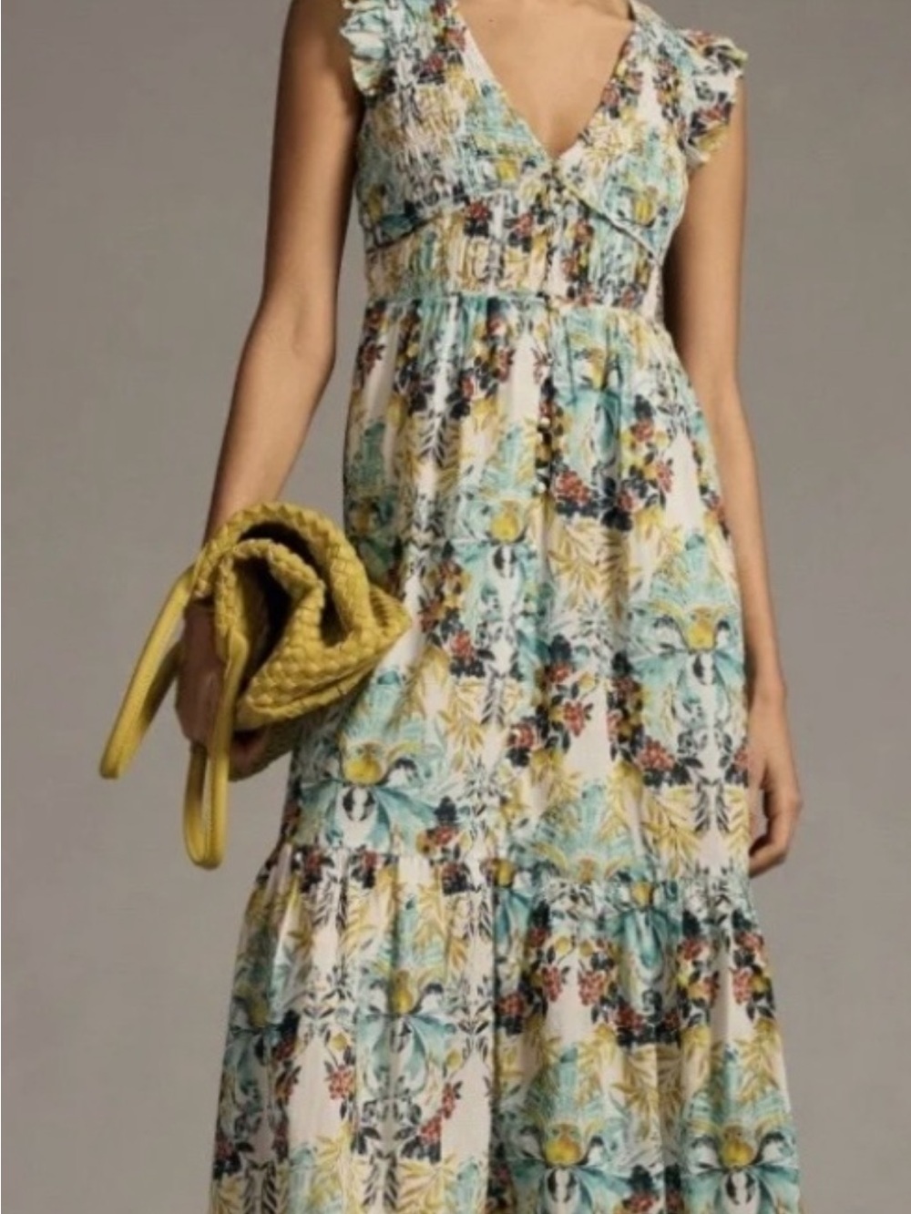 Anthropologie the Pelegrine V-Neck Maxi Dress in Multi-Color